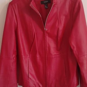 Alfani Red Leather Jacket